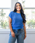 Top de punto tejido Nicole - Azul real