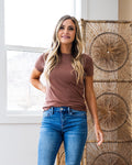Top de punto acanalado Brenley - Frijol rojo