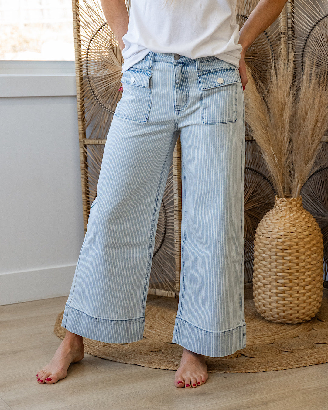 Jeans KanCan Josslyn de pierna ancha a rayas