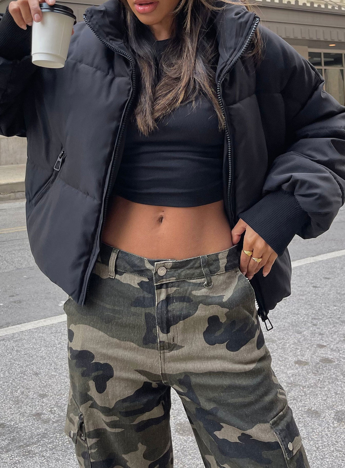 Chaqueta acolchada Abe negra