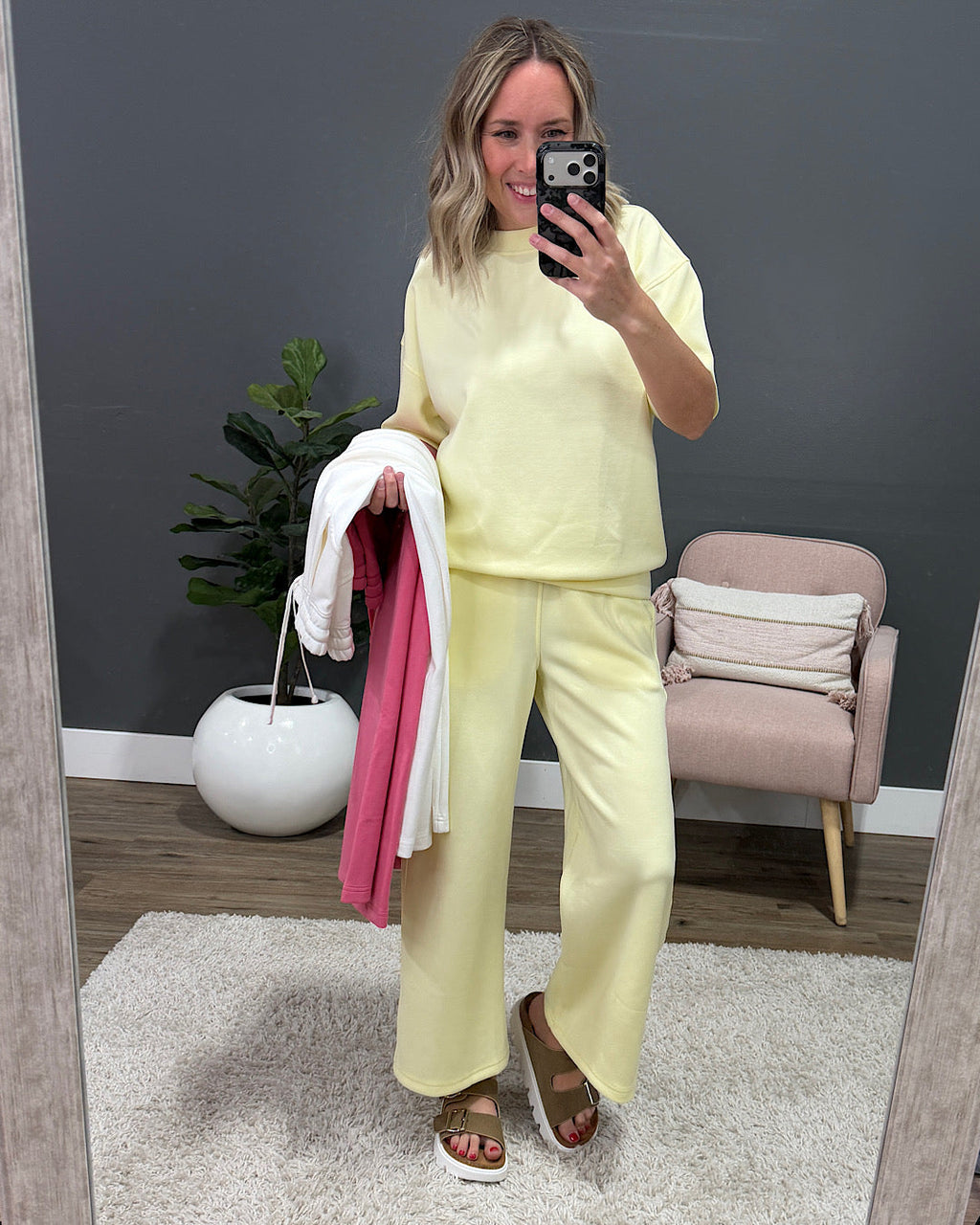 Pantalones anchos de tela scuba Kendall - Lemonilla