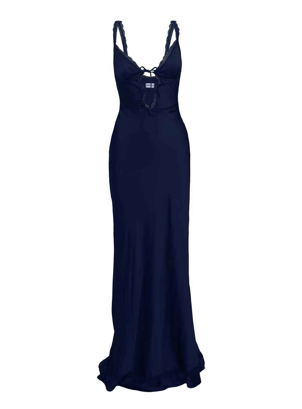 Vestido largo de encaje Aphrodyte color azul marino