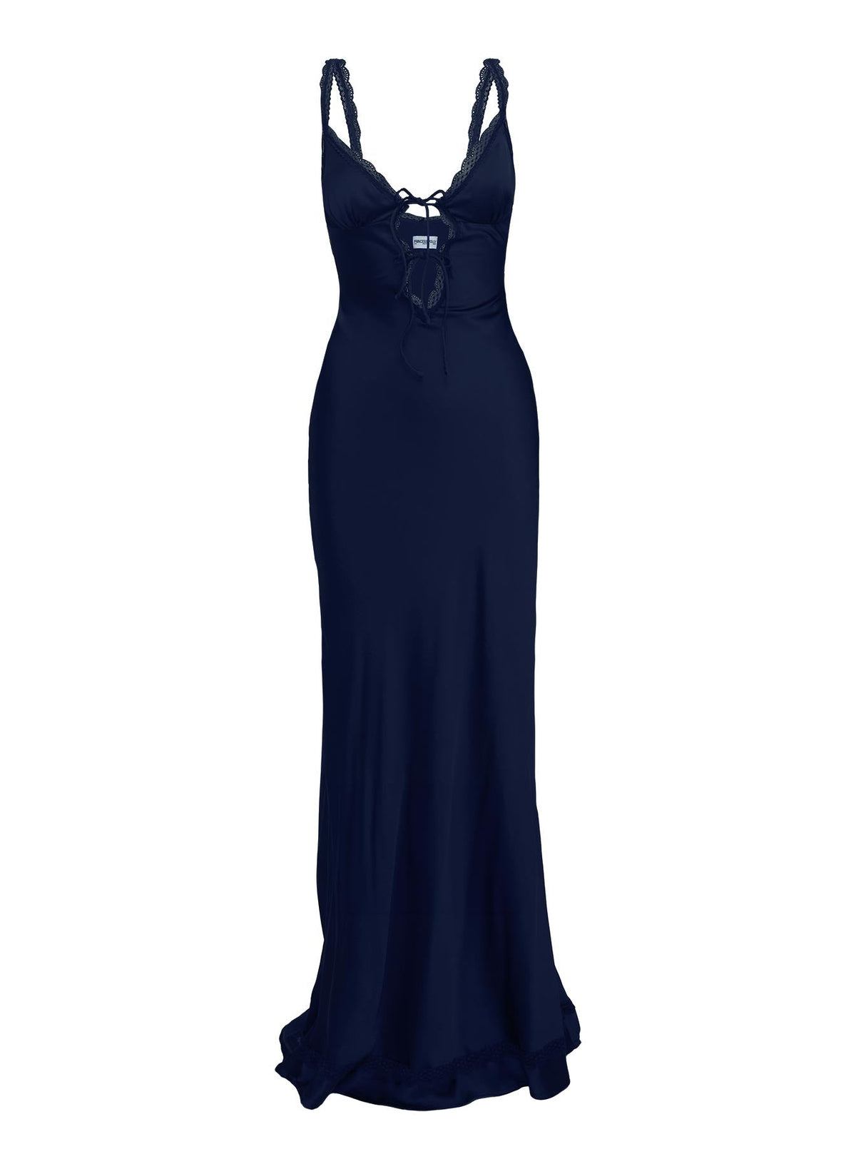 Vestido largo de encaje Aphrodyte color azul marino