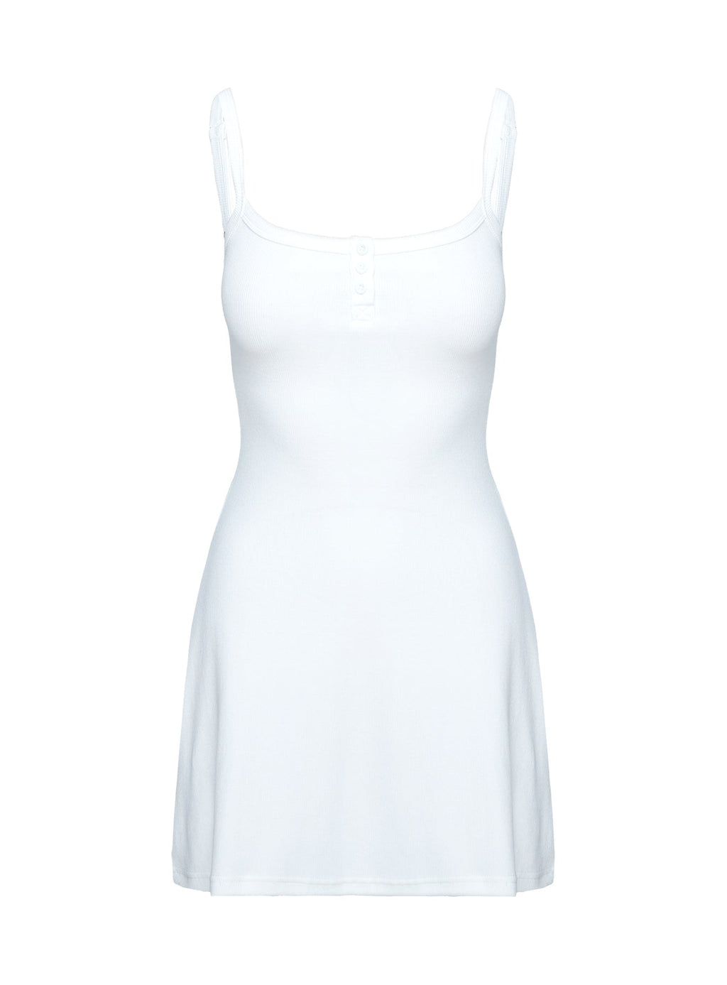 Minivestido Básico de Canalé Blanco