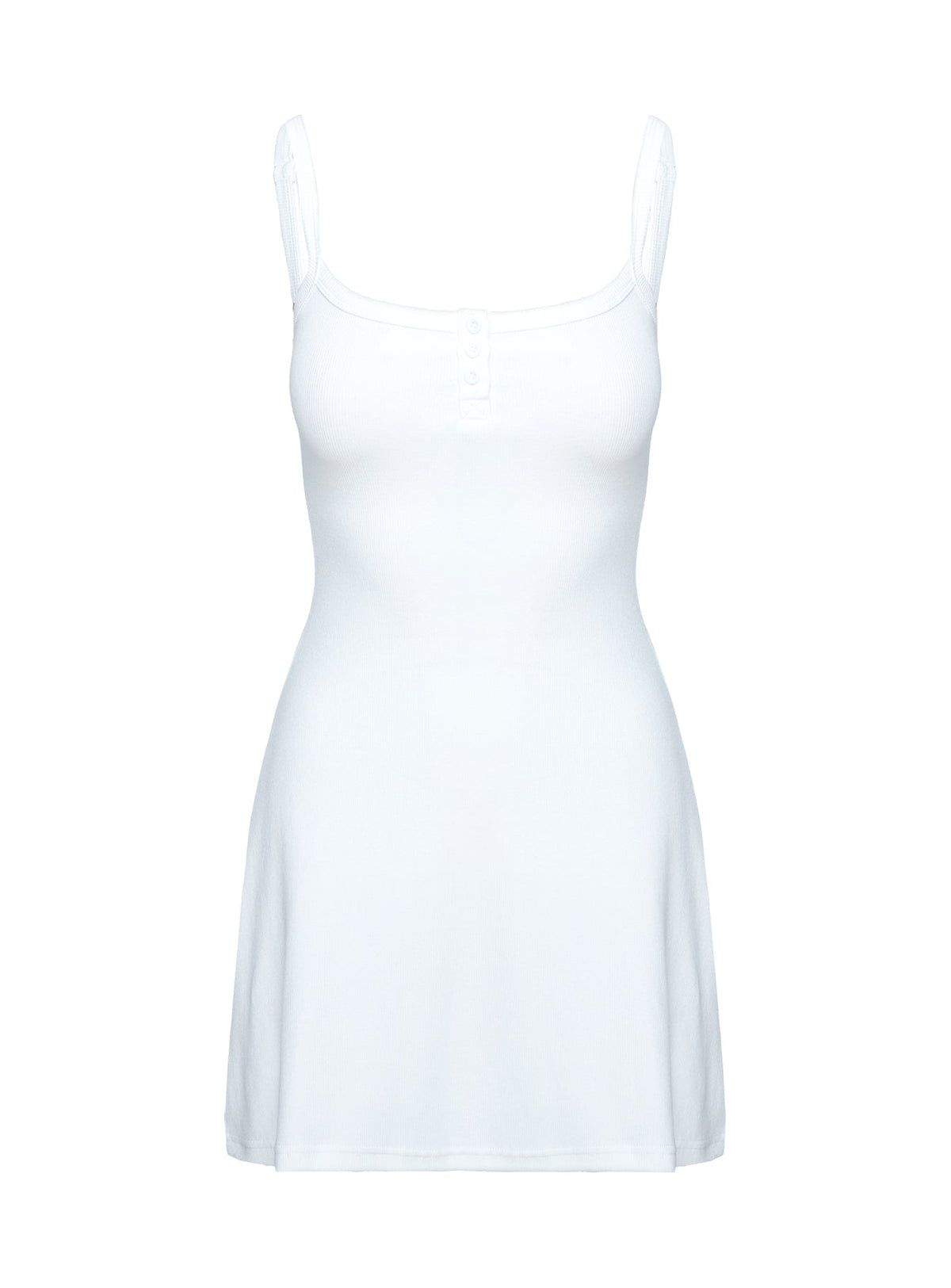 Minivestido Básico de Canalé Blanco