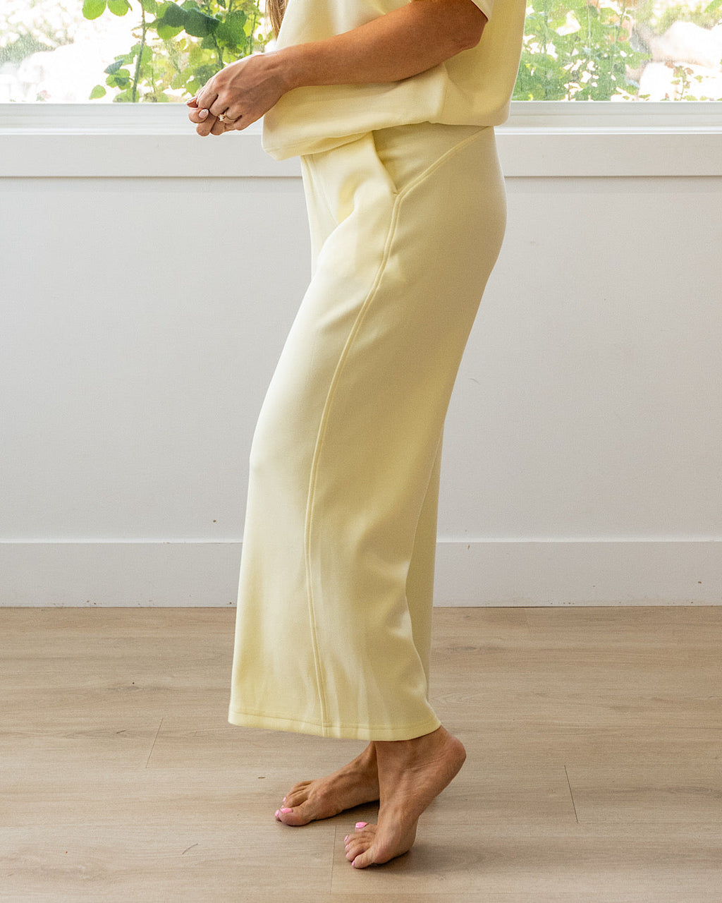 Pantalones anchos de tela scuba Kendall - Lemonilla