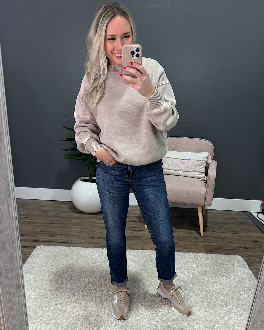Sudadera Boyfriend Crewneck - Ash Mocha