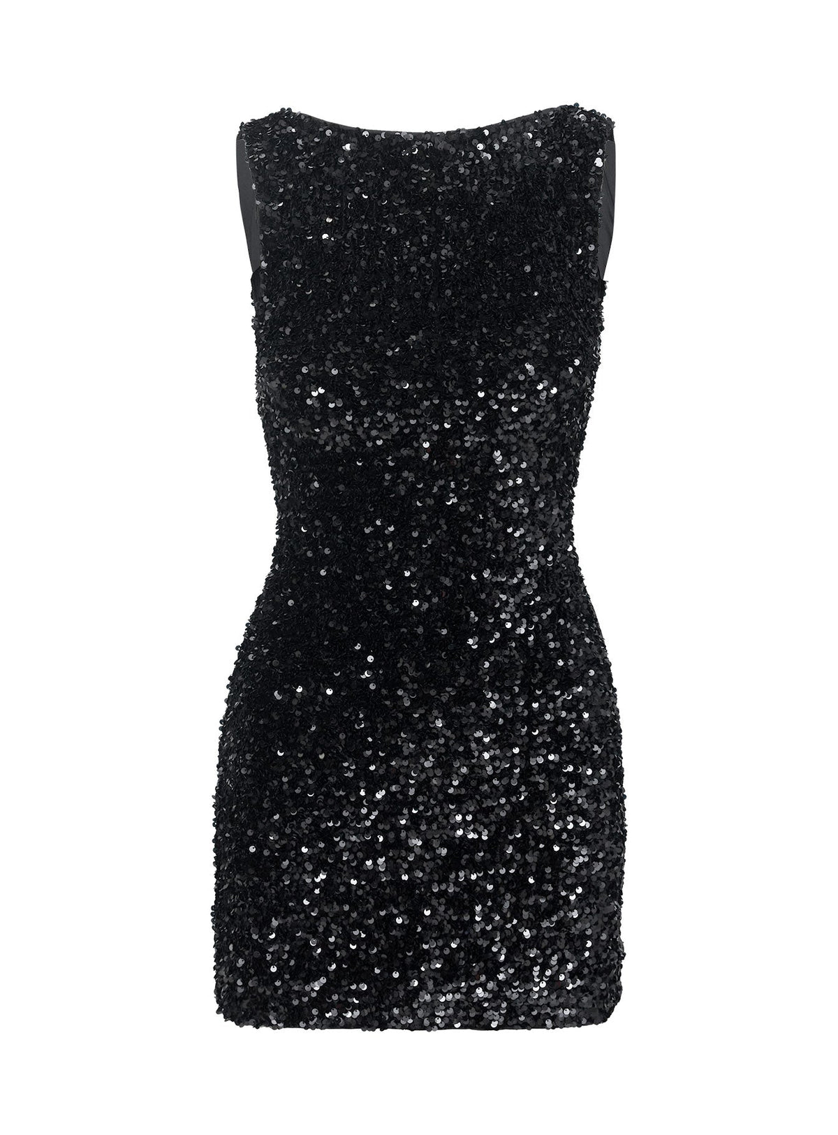 Minivestido con lentejuelas Cinematográfico Negro