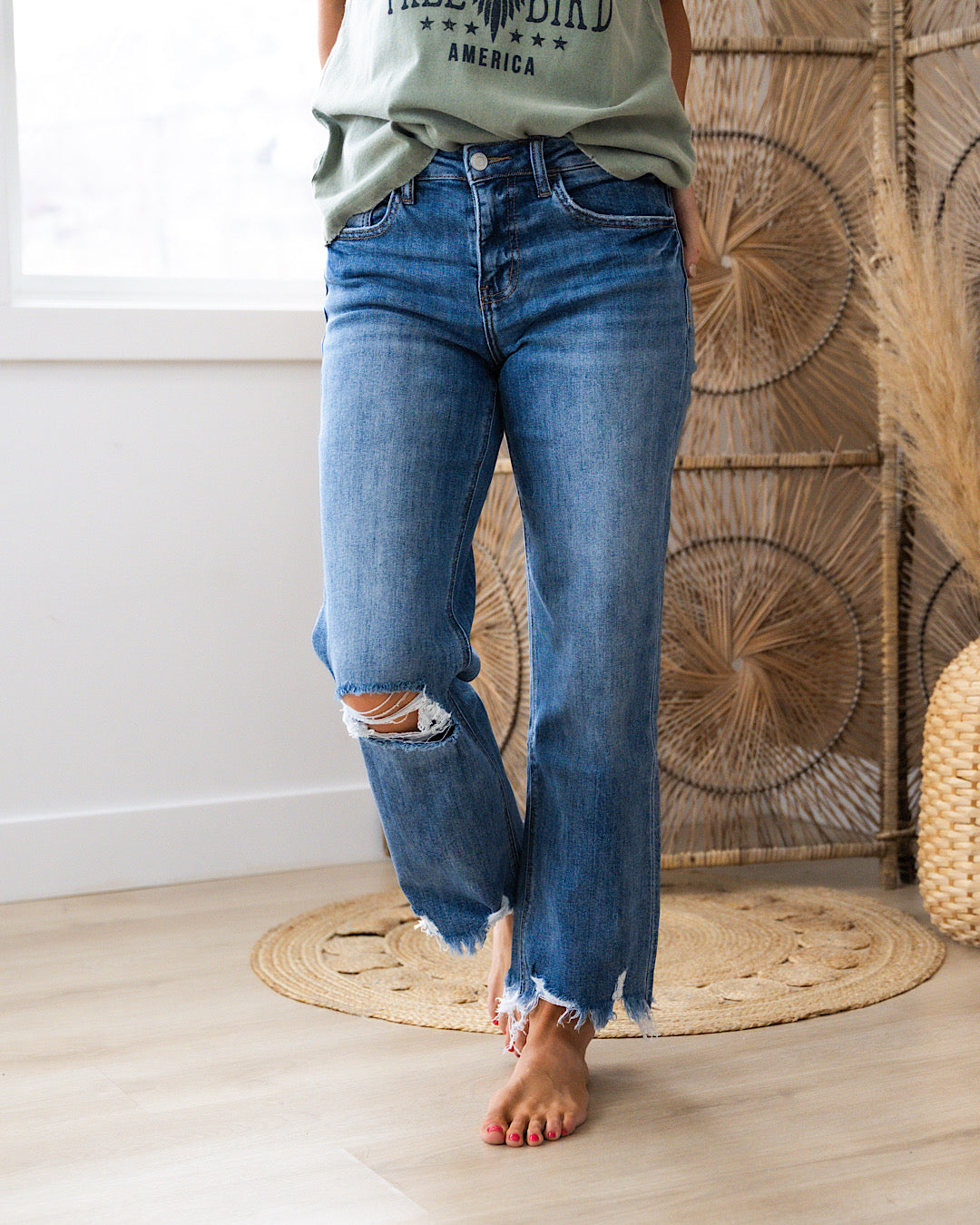 Jeans estilo papá desgastados Lovervet Lucy