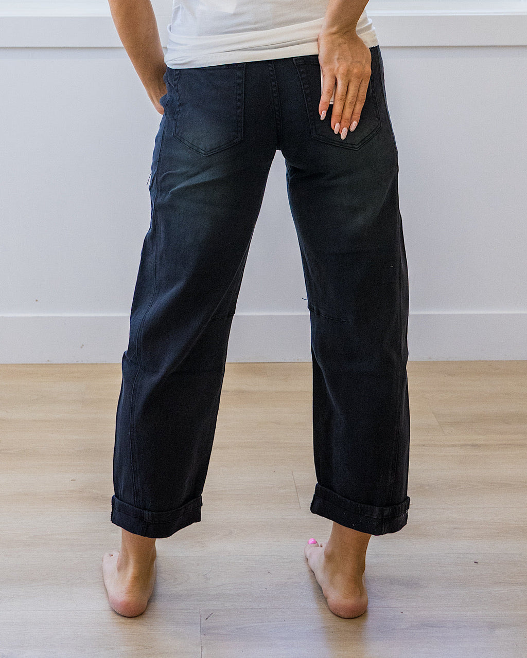 ¡NUEVO! Jeans Alexandra estilo barrel sin roturas - Negro
