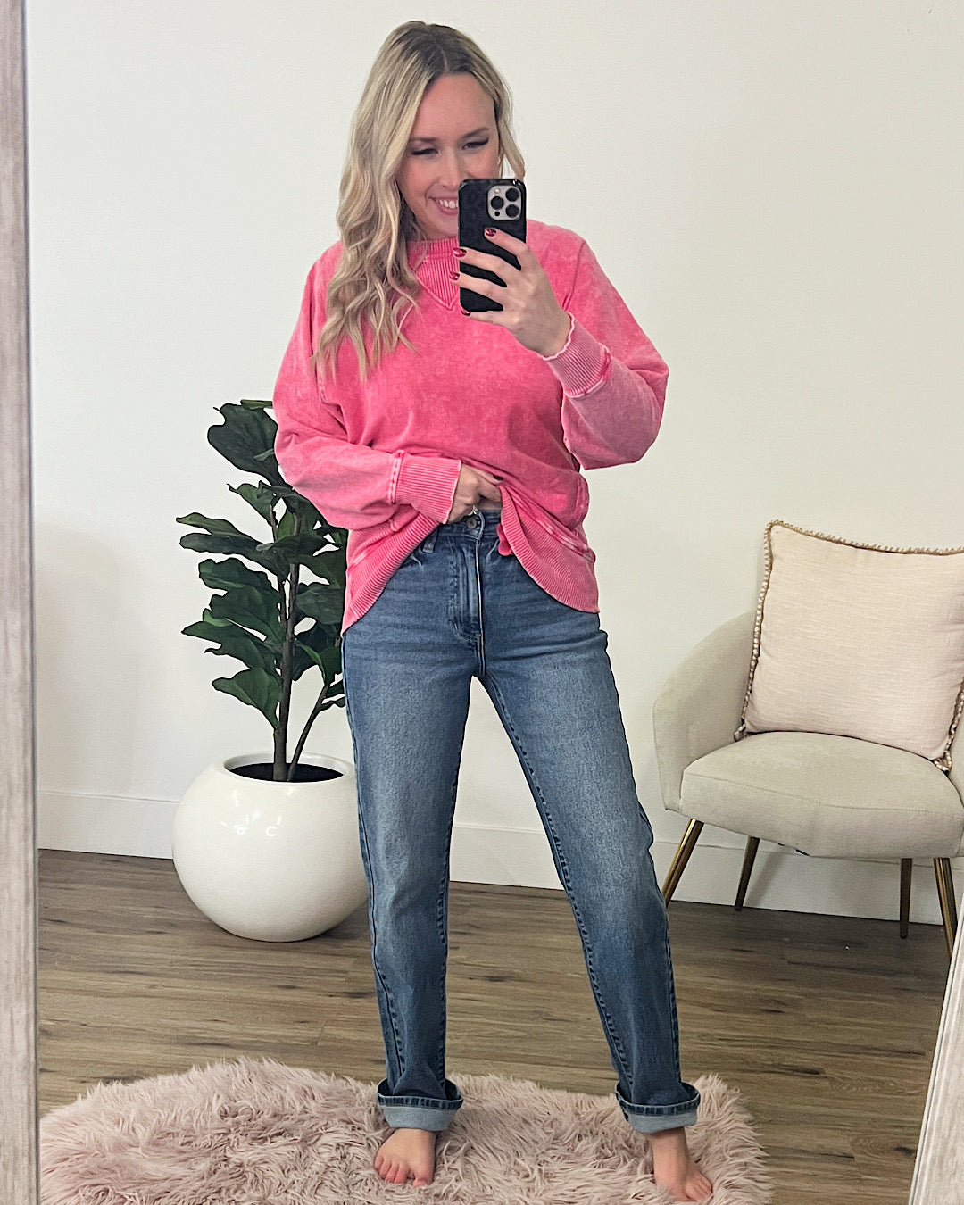 Jeans rectos Kathleen de KanCan sin efecto desgastado