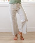Jeans Vervet Andi de corte ancho, estilo cropped y a rayas