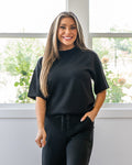 Top Macey de tela scuba - Negro