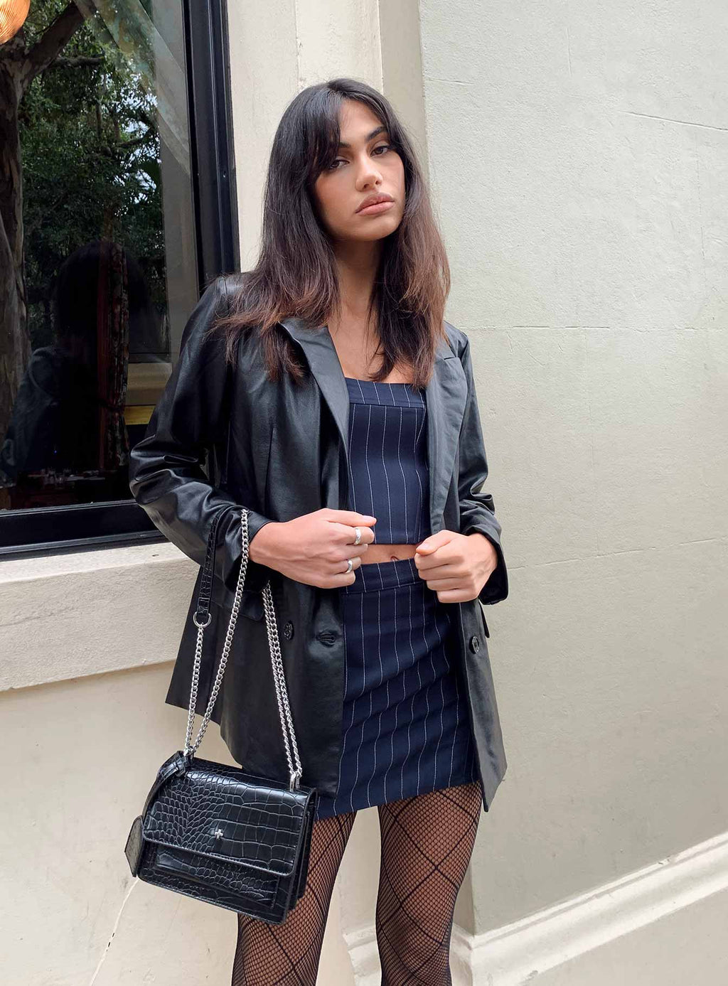Blazer de piel sintética Ellen