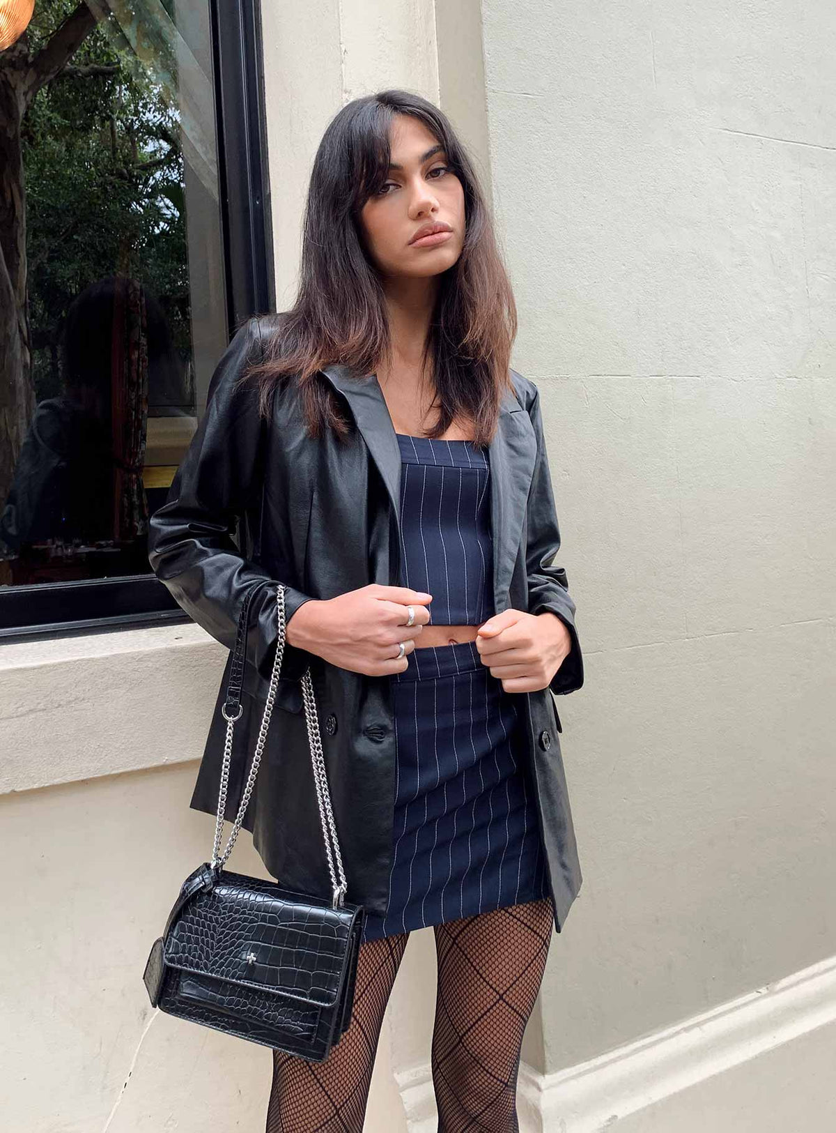 Blazer de piel sintética Ellen