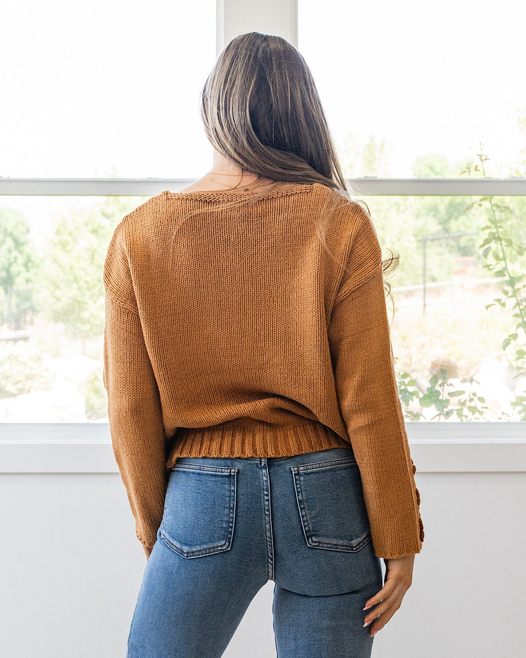 ¡NUEVO! Suéter Ella con mangas de crochet - Camel