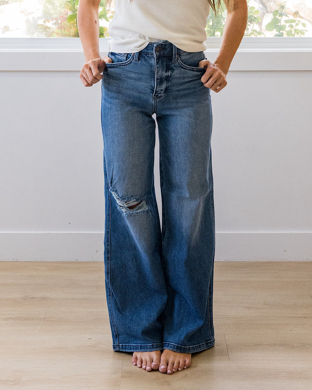¡NUEVO! Jeans de pierna ancha estilo retro Judy Blue See You Soon