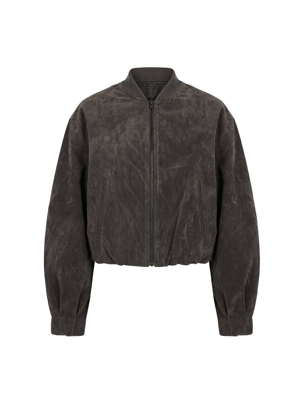 Chaqueta bomber de antelina Mastery color carbón