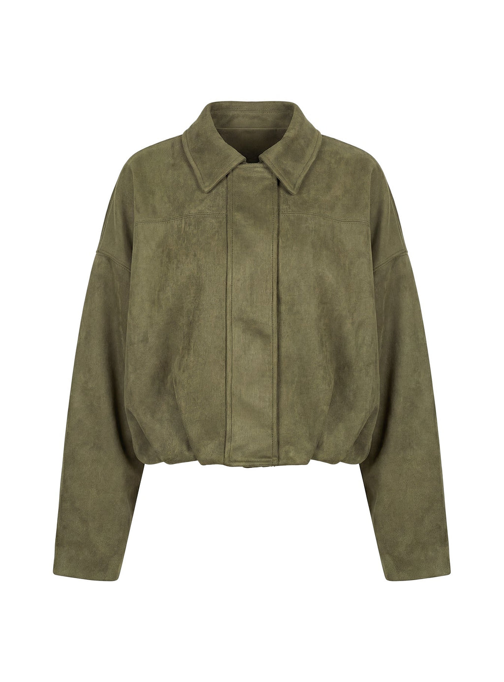Chaqueta tipo bomber de ante sintético Enlightened color caqui