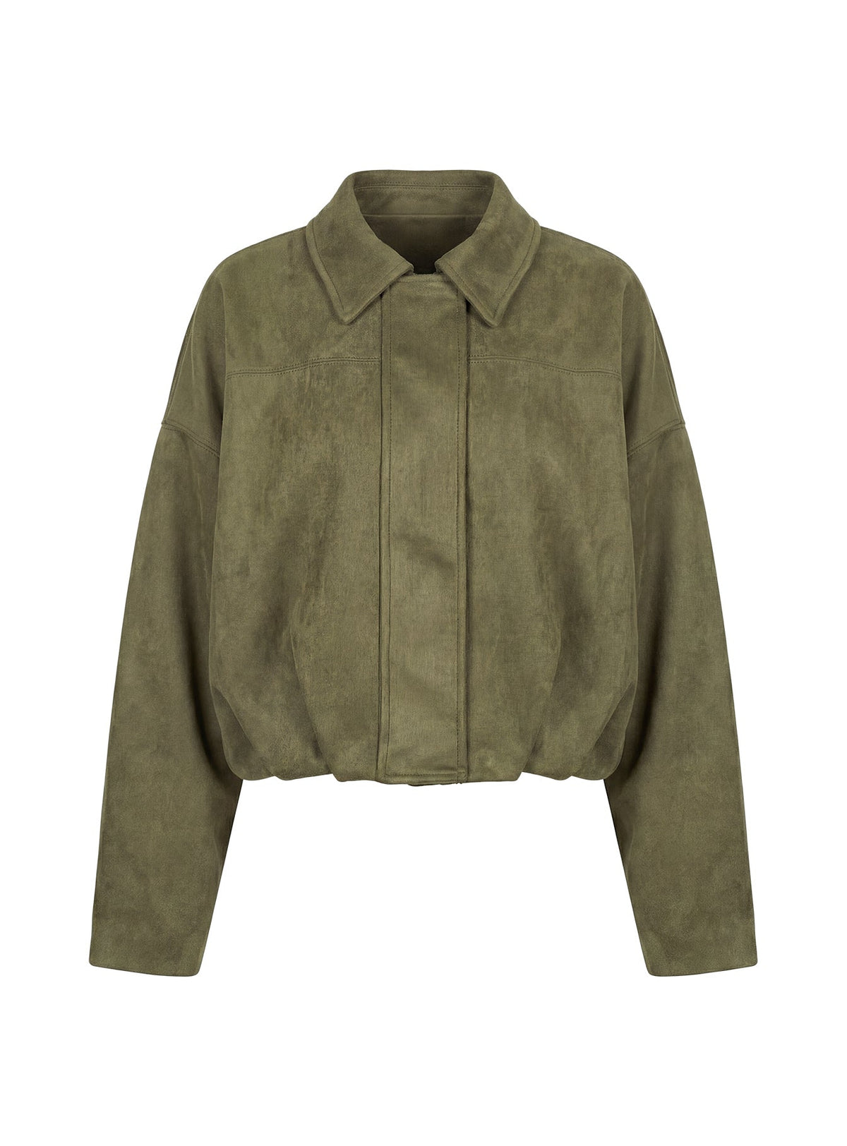 Chaqueta tipo bomber de ante sintético Enlightened color caqui