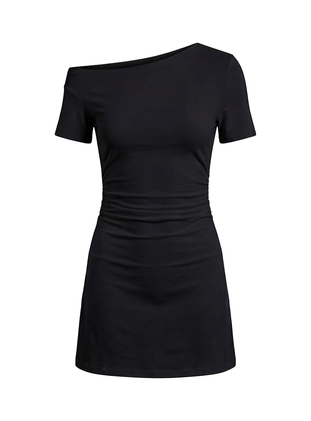 Minivestido Avriana sin hombros con camiseta negra
