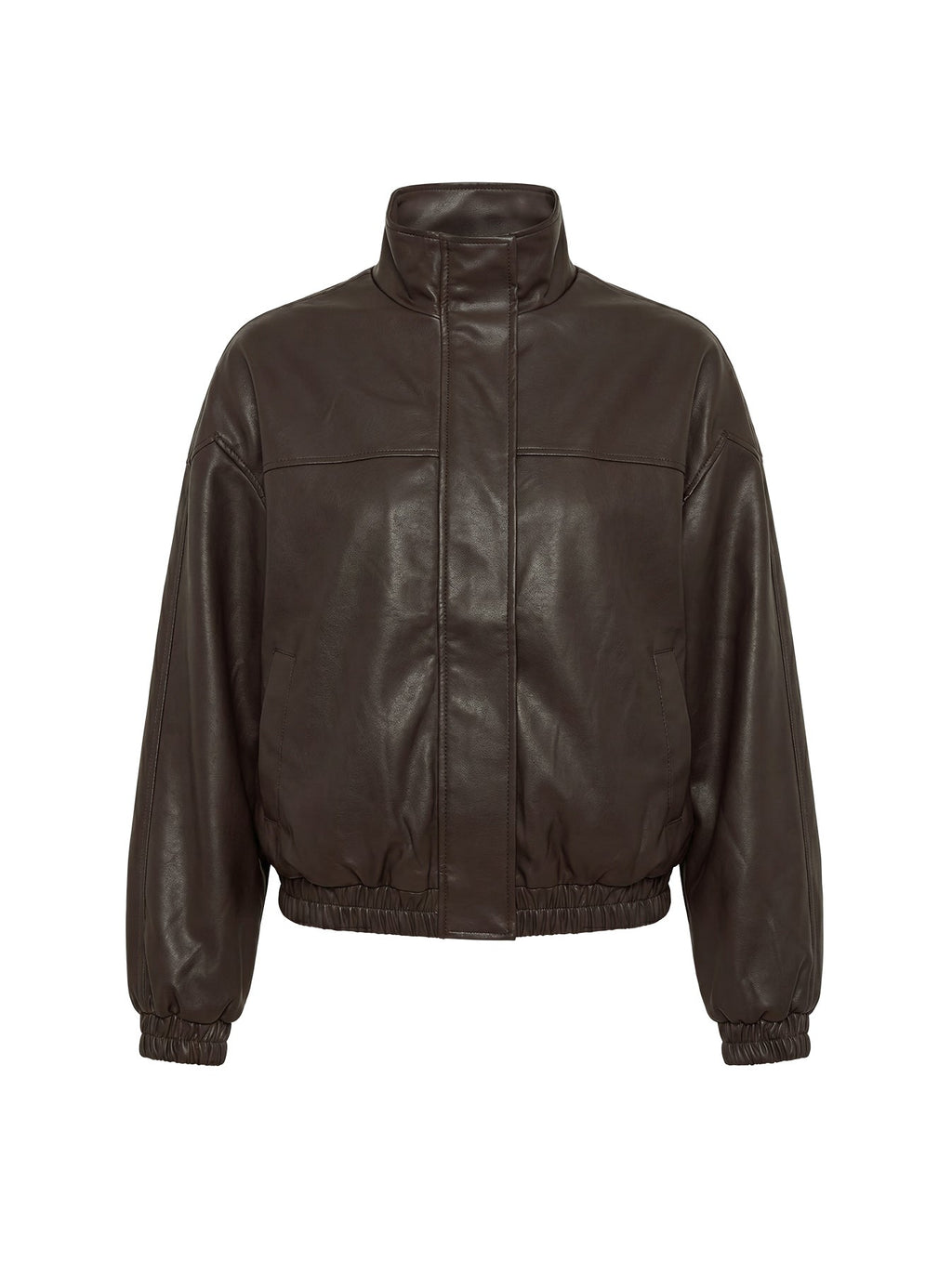 Chaqueta de piel sintética con cuello embudo Dialtone, color marrón lavado