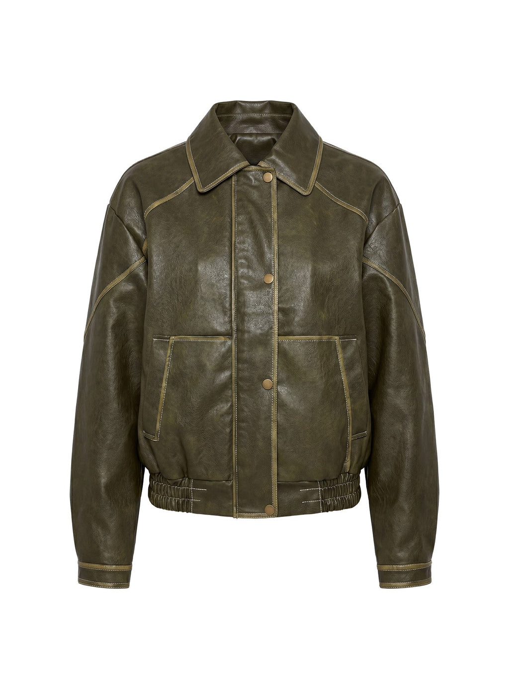 Chaqueta bomber de piel sintética Jaxton oliva