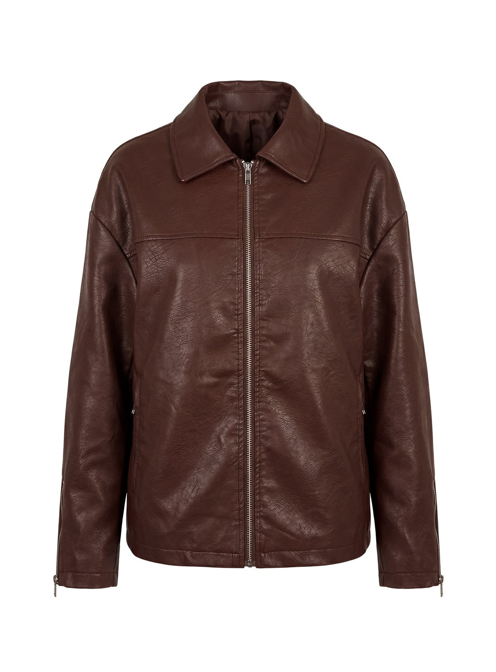 Chaqueta de piel sintética Napoleon marrón oscuro
