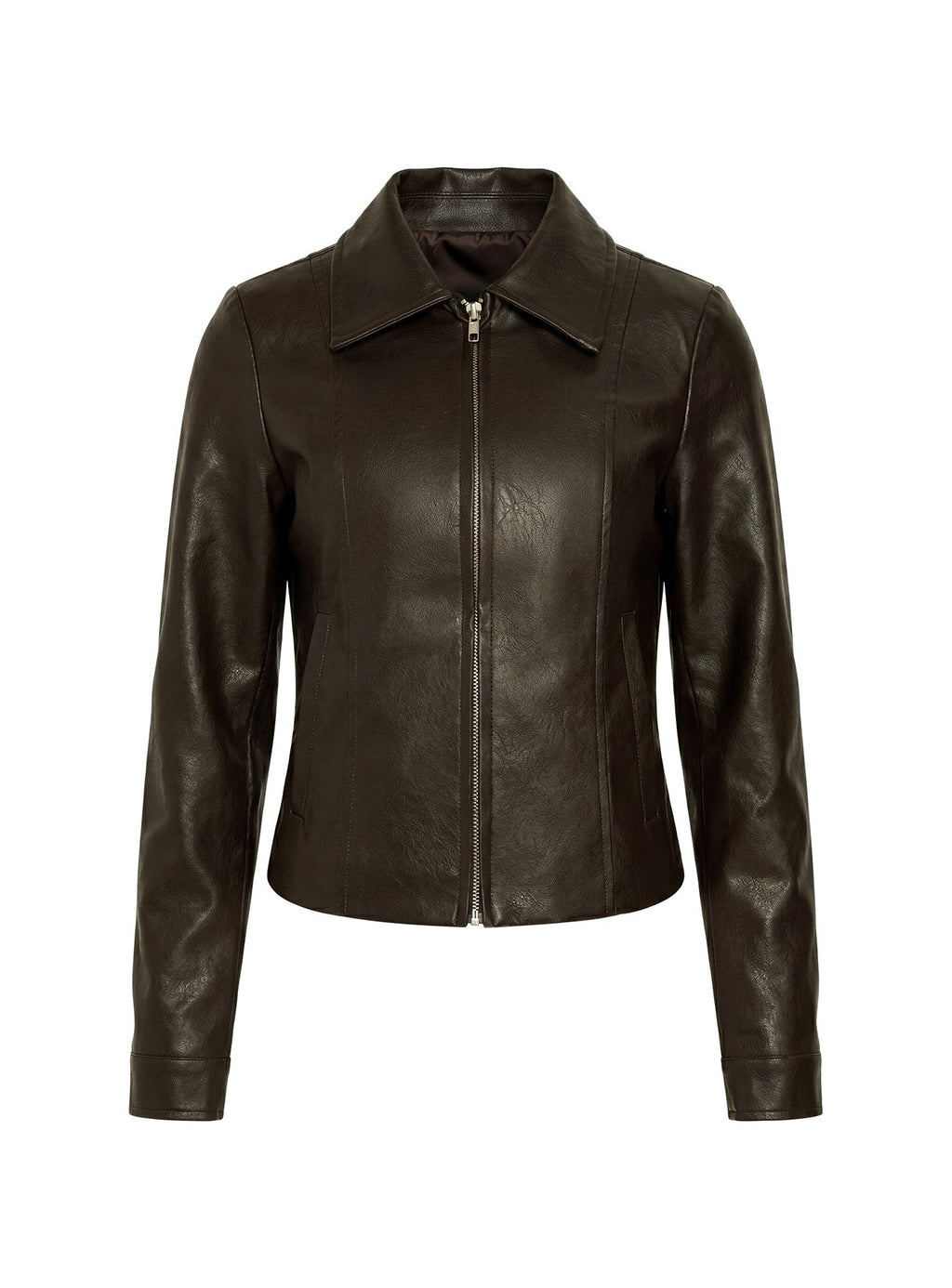 Chaqueta entallada de piel sintética Palomino marrón