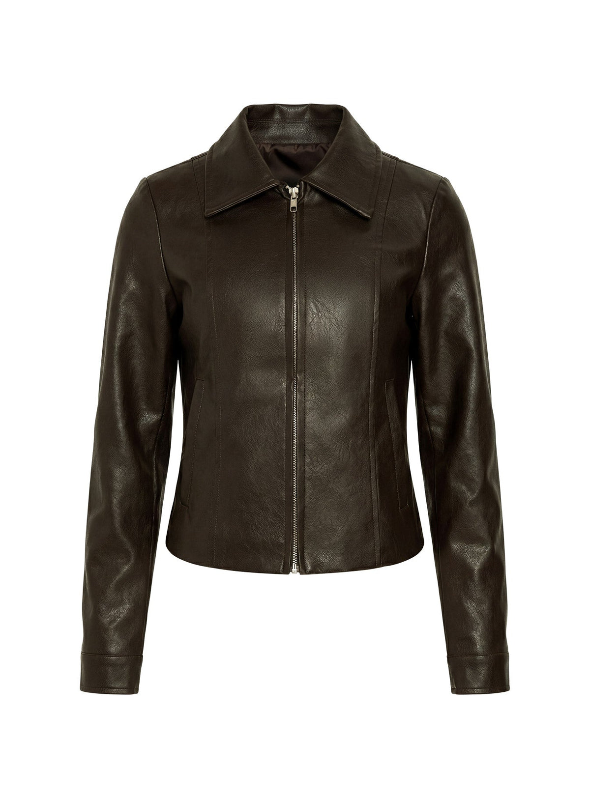 Chaqueta entallada de piel sintética Palomino marrón