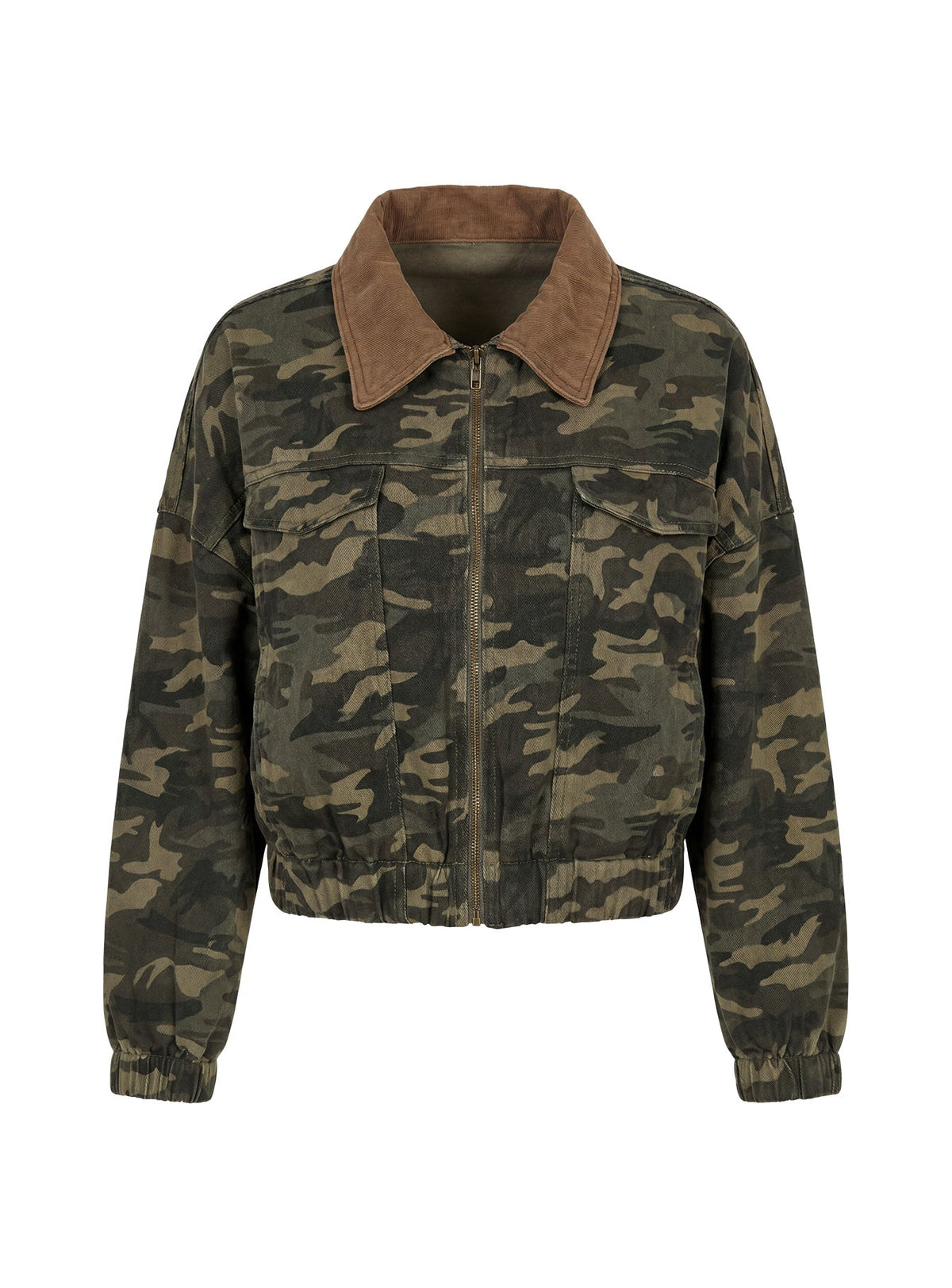 Chaqueta bomber extragrande Ramix con estampado de camuflaje