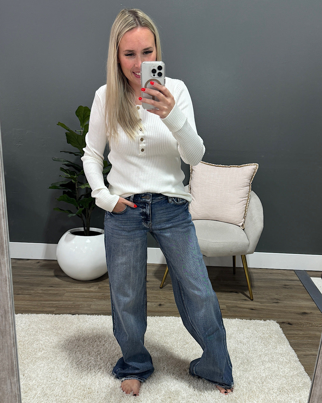 Jeans de pierna ancha KanCan Elena sin desgastes