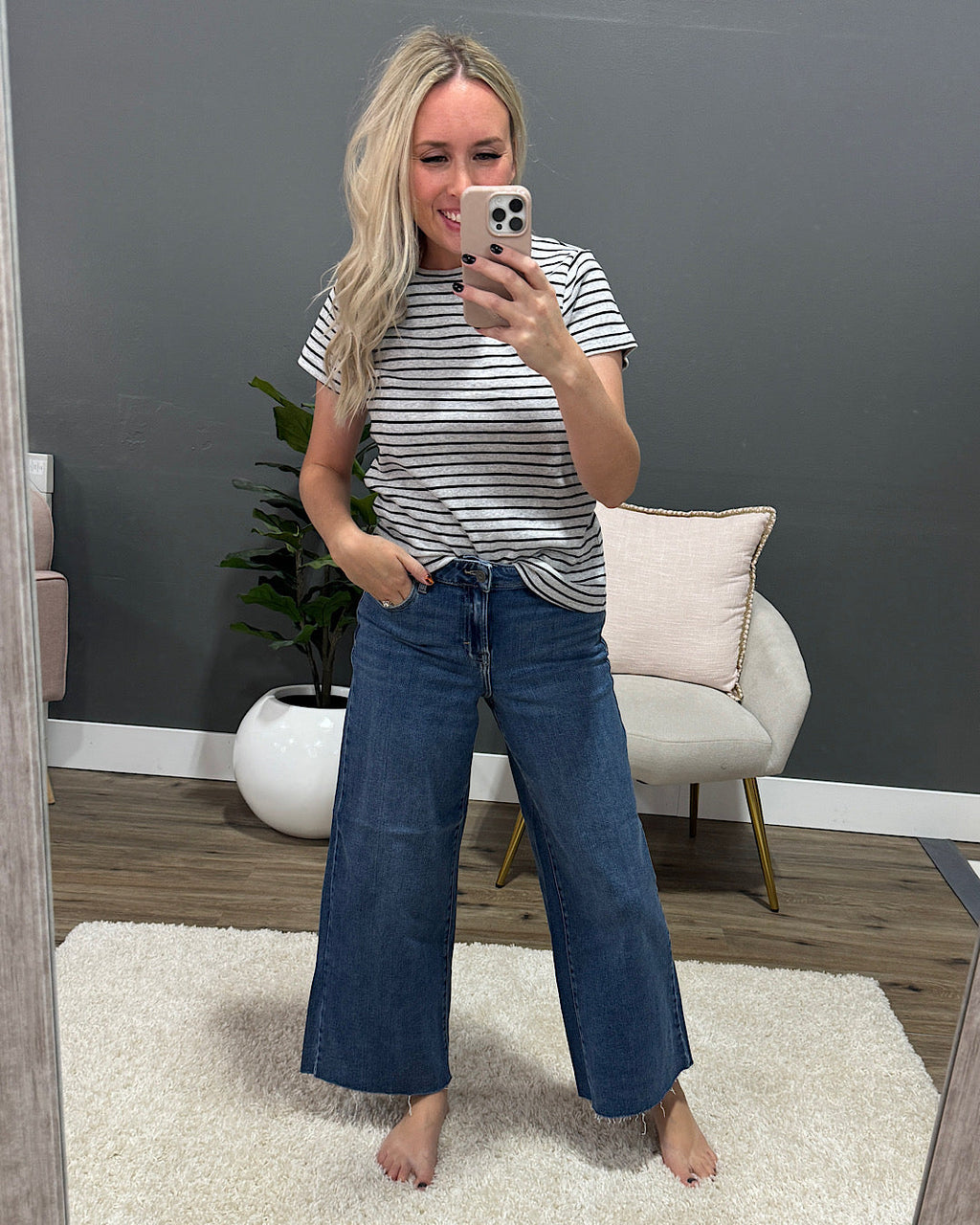 Jeans de pierna ancha Nori Hidden sin efecto desgastado