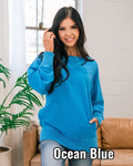 Sudadera de cuello redondo Girlfriend - Azul océano VENTA FINAL