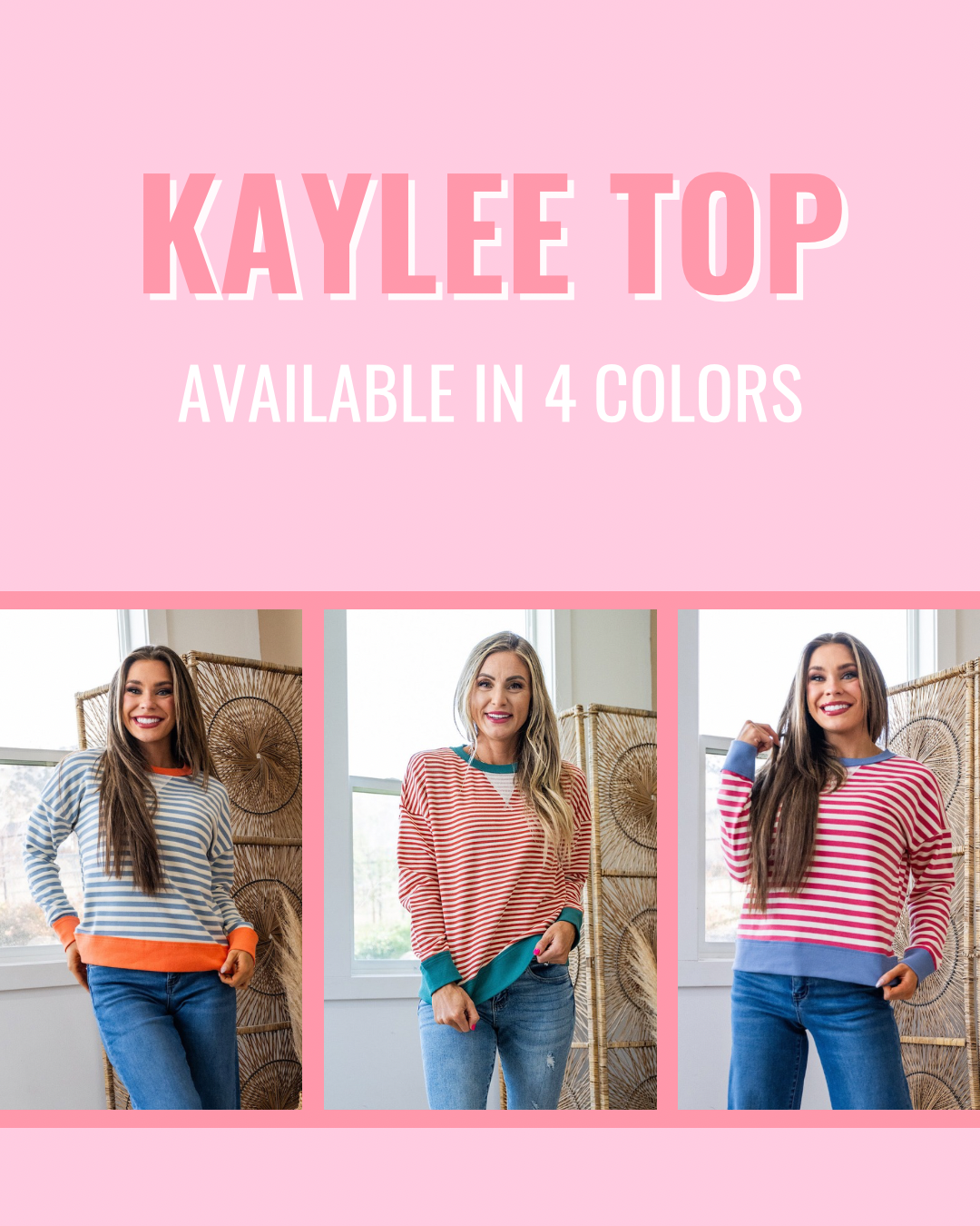 Top a rayas Kaylee - ¡Opciones de color disponibles!