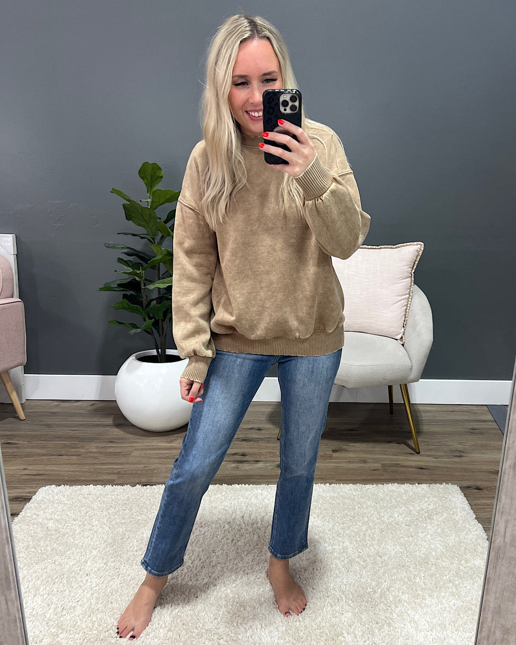 Sudadera Boyfriend - Camello intenso