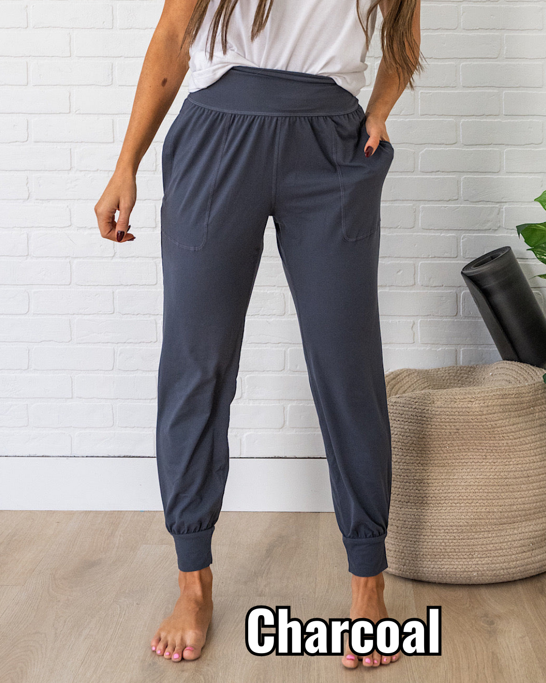 Pantalones de yoga tipo jogger - Gris marengo