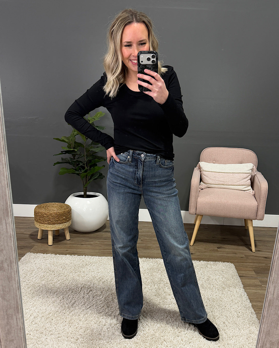 Jeans de corte recto con control de abdomen Judy Blue