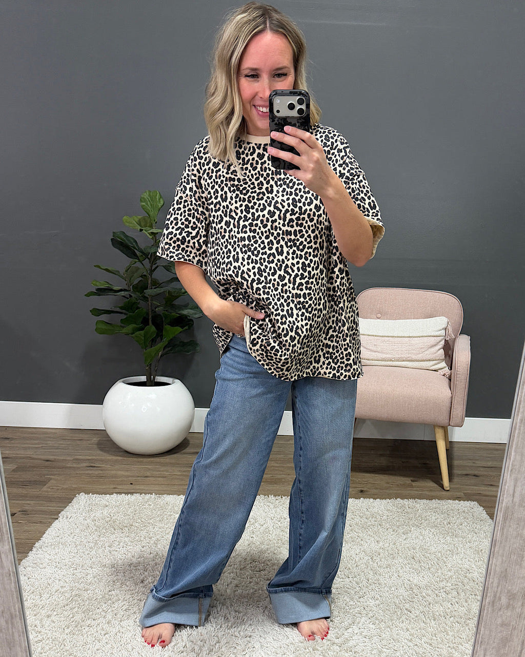 Camiseta estilo boyfriend con estampado de leopardo Layover de Ampersand Ave