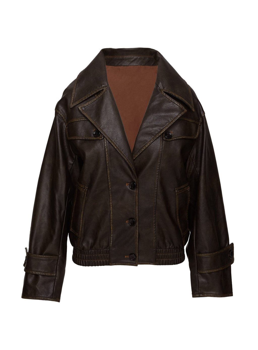 Chaqueta de piel sintética Nicolie, marrón lavado vintage