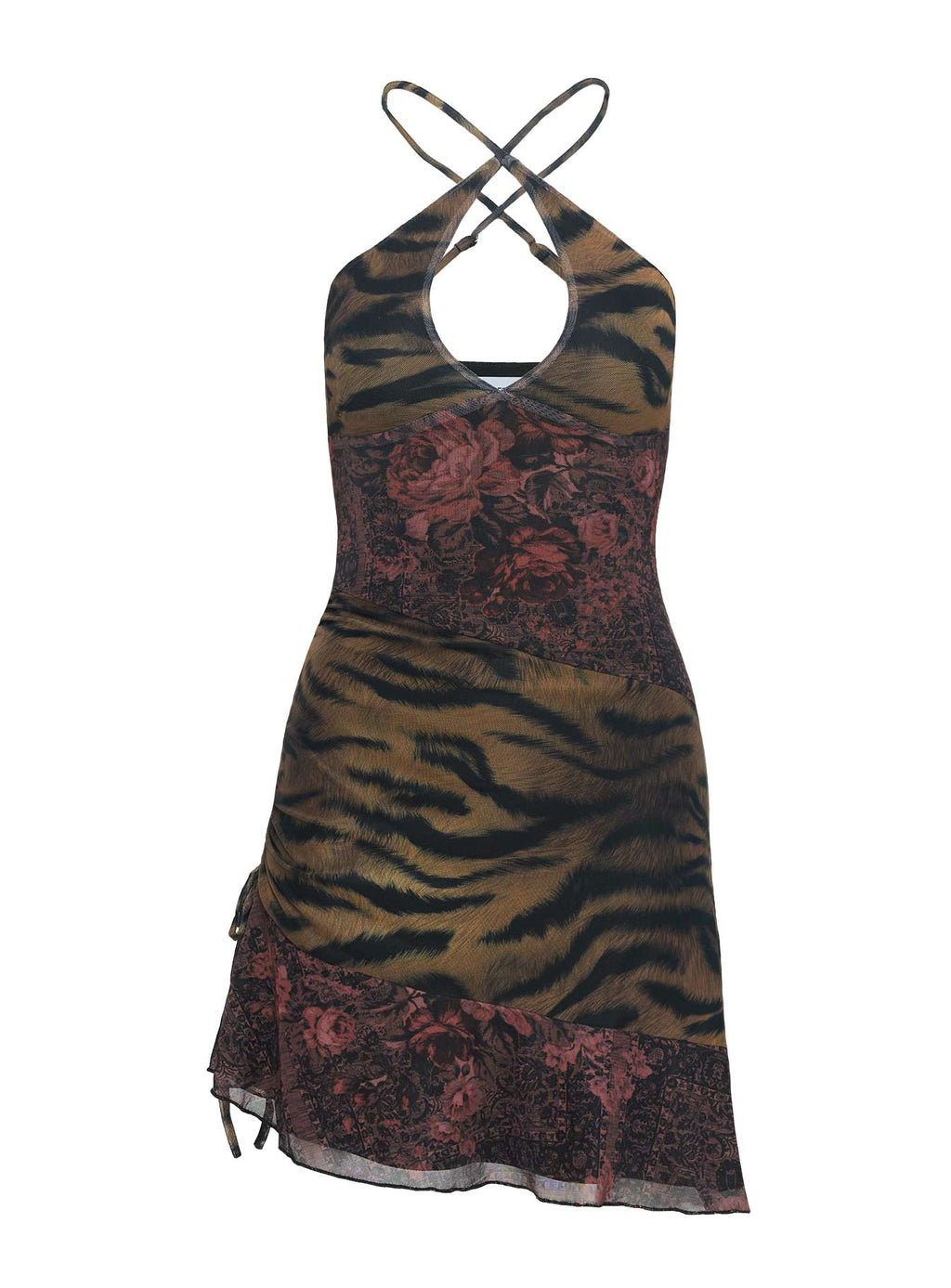 Minivestido halter Syrefena Multicolor