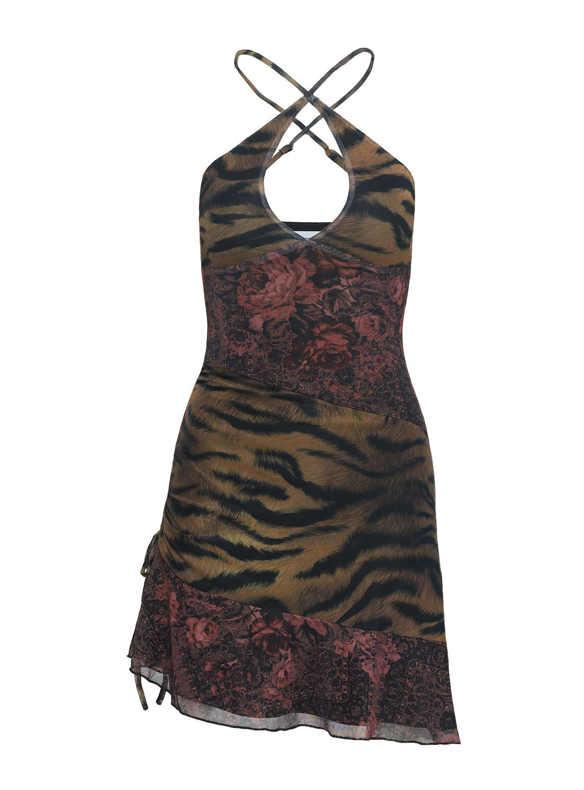 Minivestido halter Syrefena Multicolor