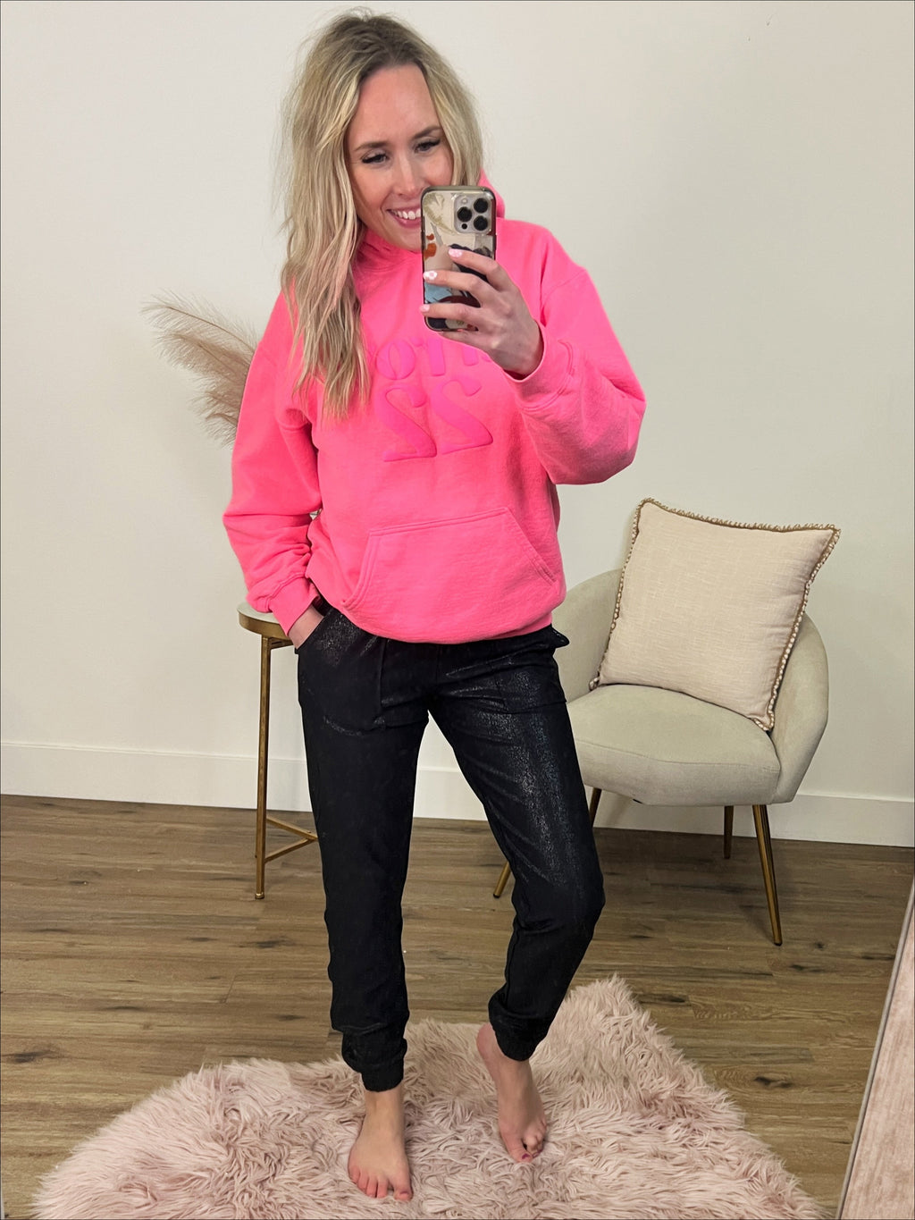 Joggers de salón color negro brillante