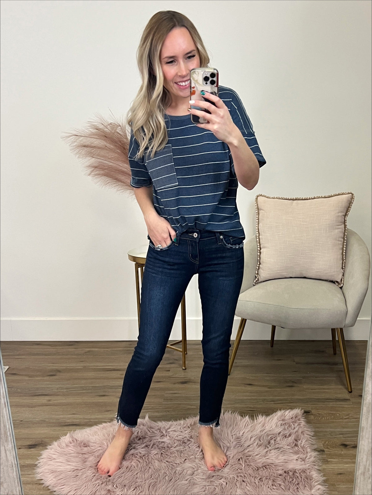 Jeans ajustados KanCan Tamara en lavado oscuro